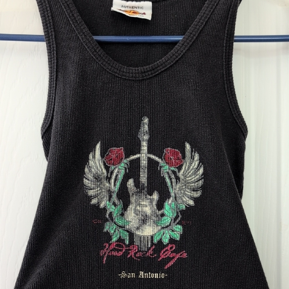 Hard Rock Cafe Black Tank Top with Guitar Design